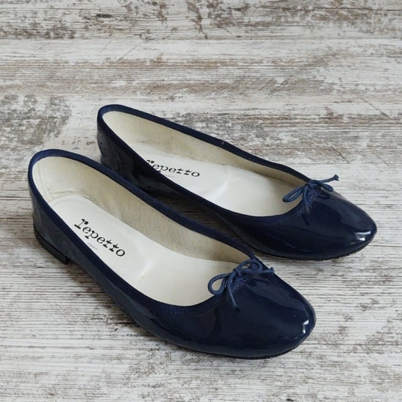 đŞSz 38 Repetto Blue Patent Leather Ballerina Flat - Picture 8 of 16